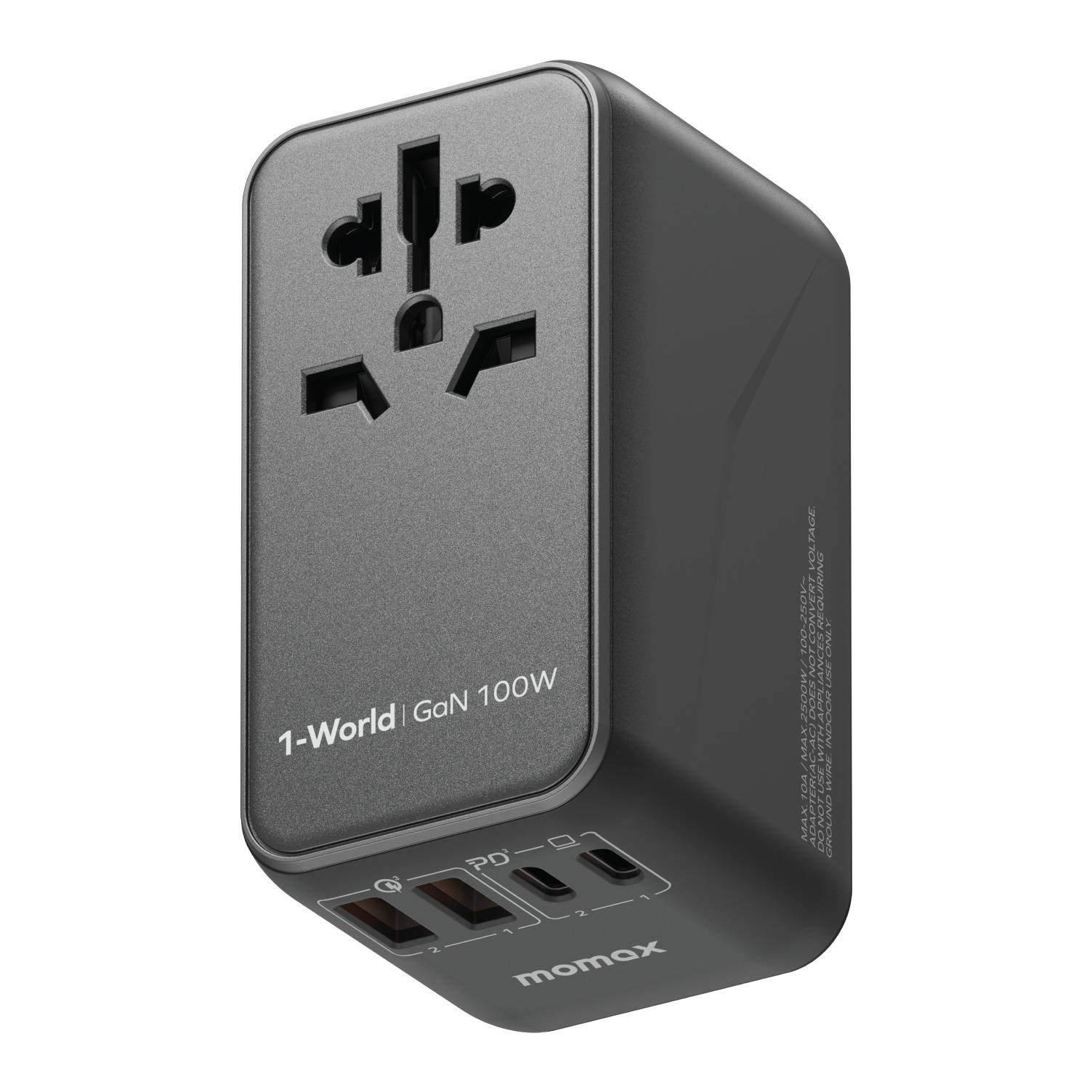 1-World Universal 4-Port Travel GaN Charger 100W