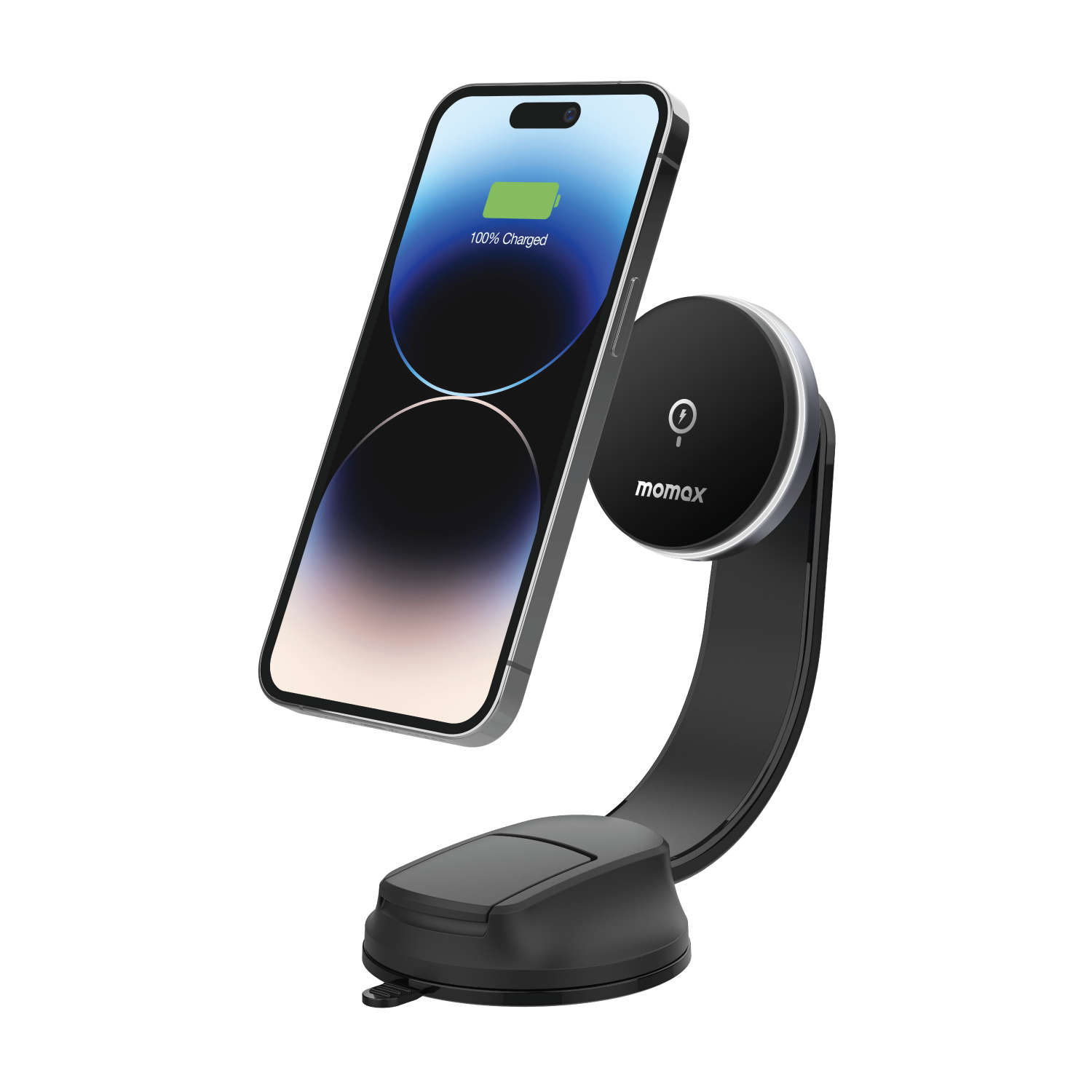 Q.Mag Mount5 Magnetic Wireless Charging Suction Cup Car Mount 15W