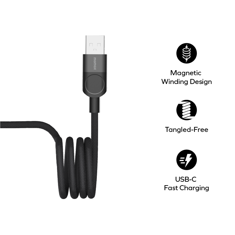 Mag.Link Magnetic USB-A to USB-C Cable 66W 1m