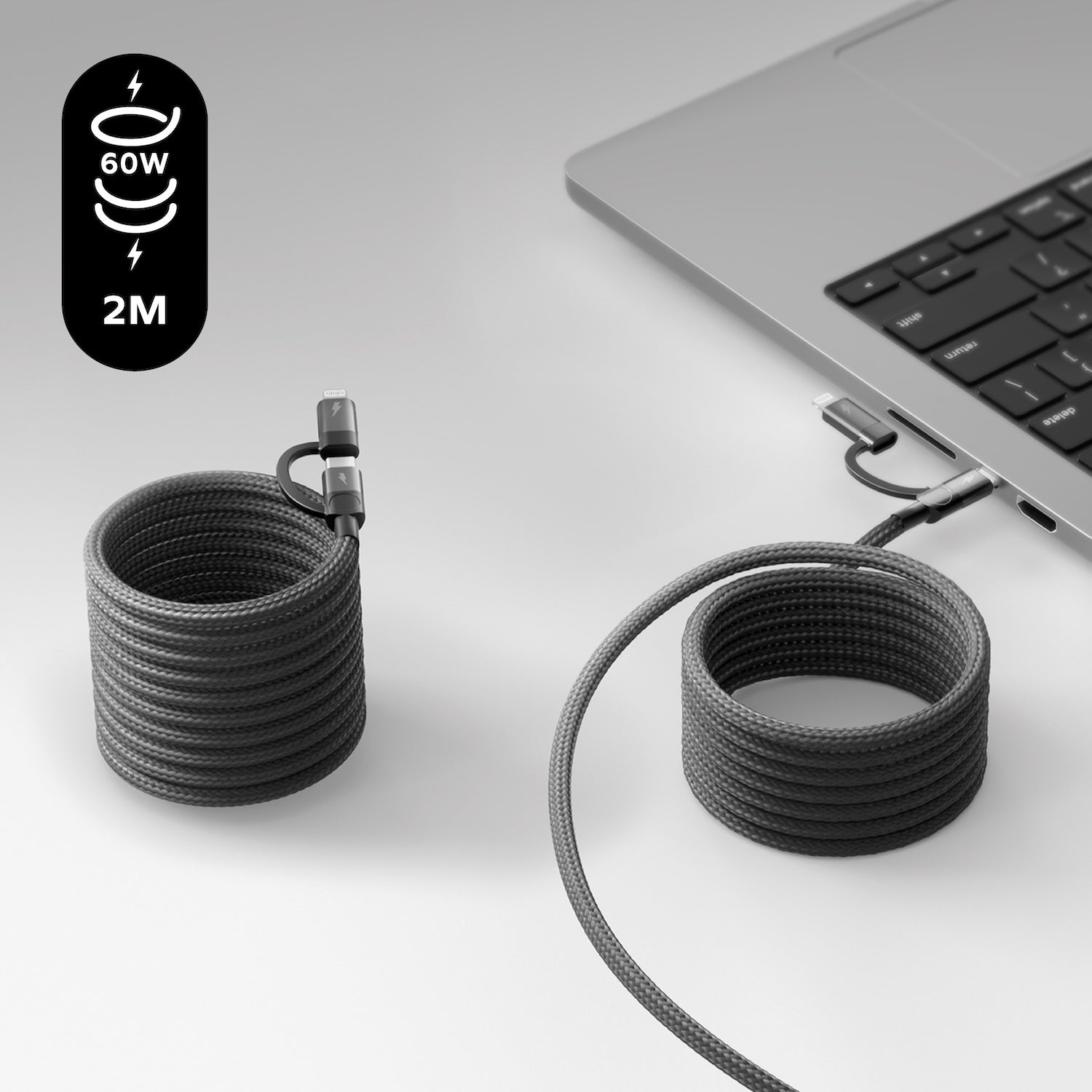 Mag.Link Duo Magnetic USB-C to USB-C & Lightning Cable 60W Up to 2m