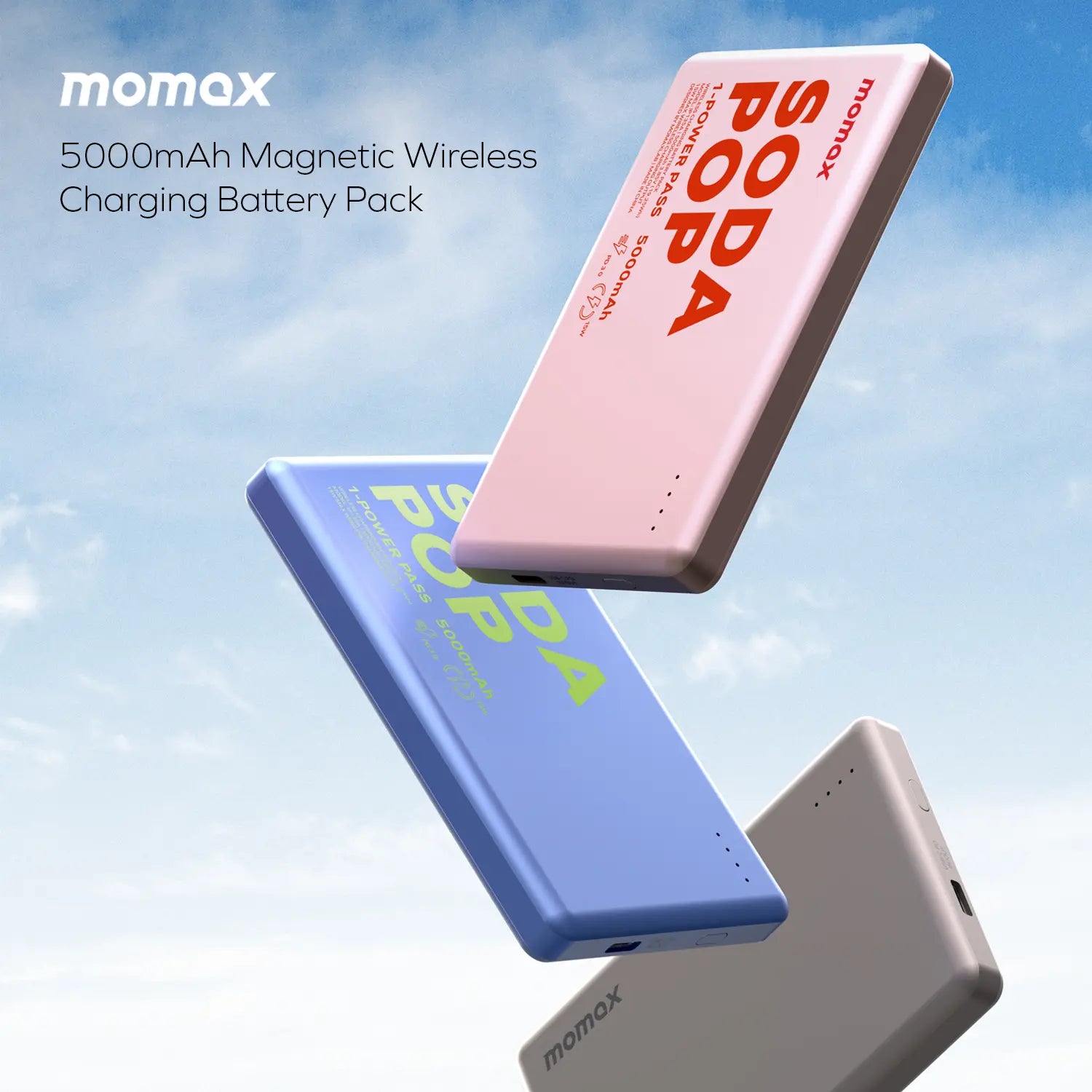 1-Power Pass Magnetic Wireless Power Bank 5000mAh