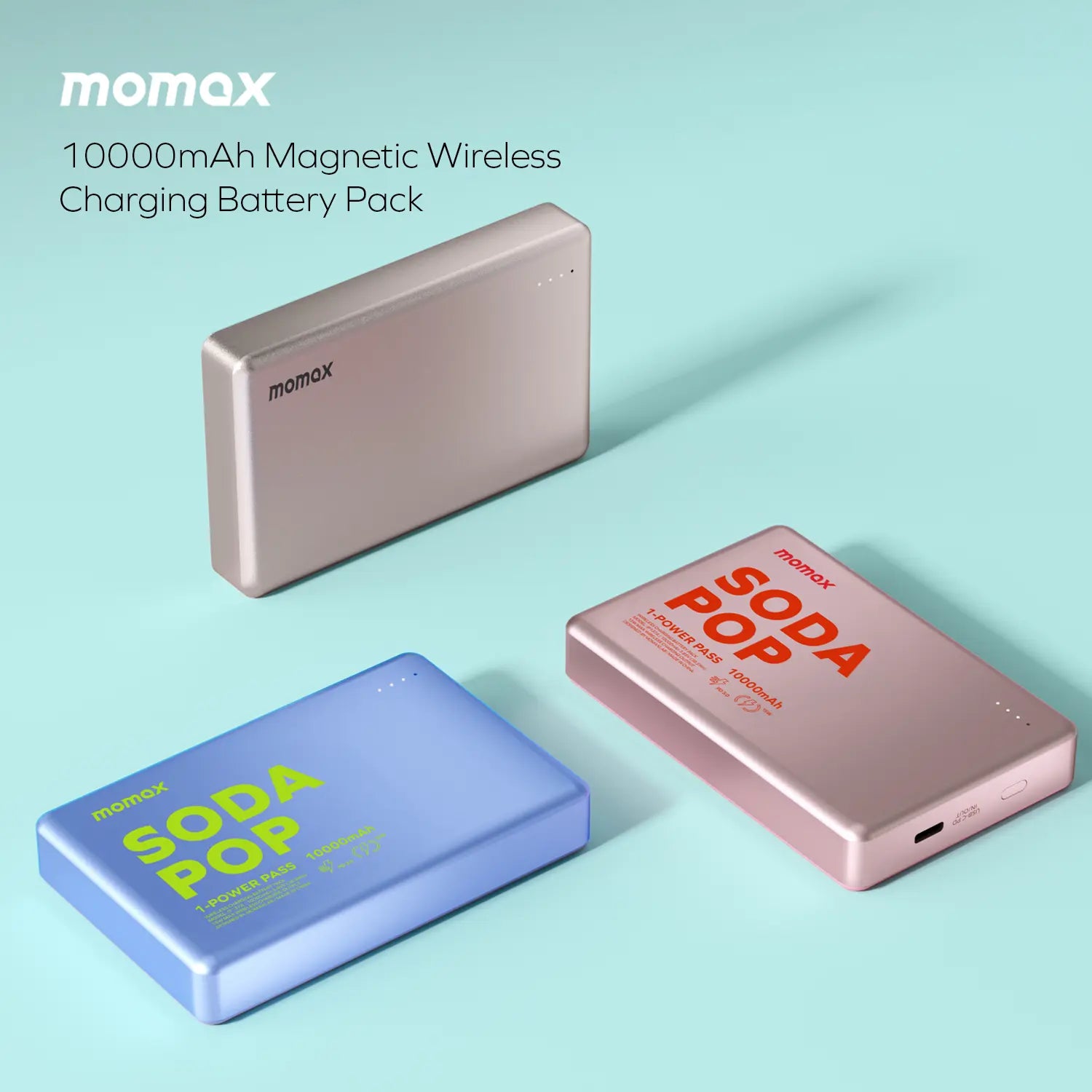 1-Power Pass Magnetic Wireless Power Bank 10000mAh