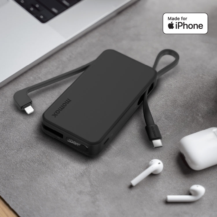 1-Power Vital+ Power Bank 10000mAh With Built-In USB-C and Lightning Cable