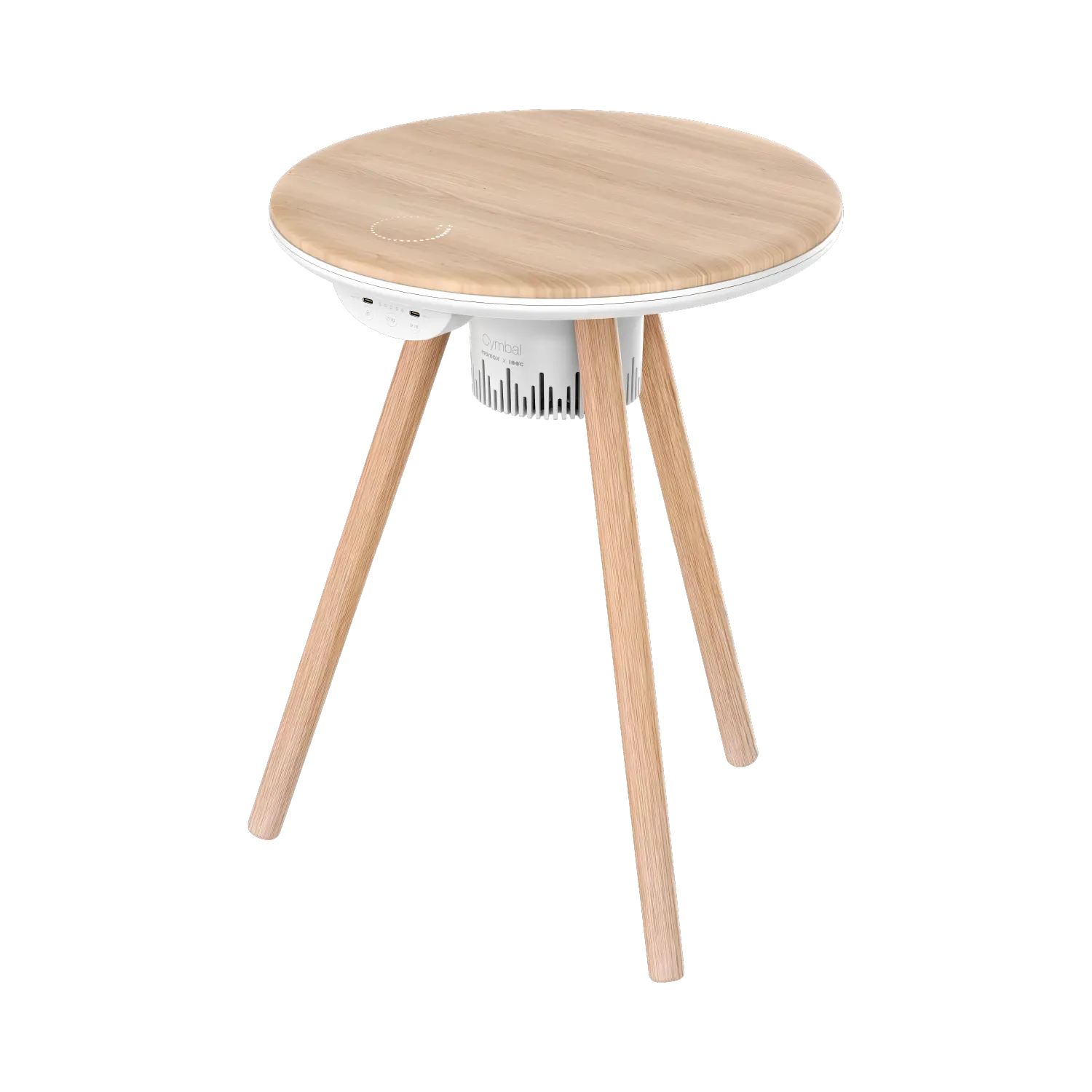 Cymbal Multifunctional Foldable Smart Table With Wireless Charging, Speakers, USB-C Ports, and LED Lighting Effects