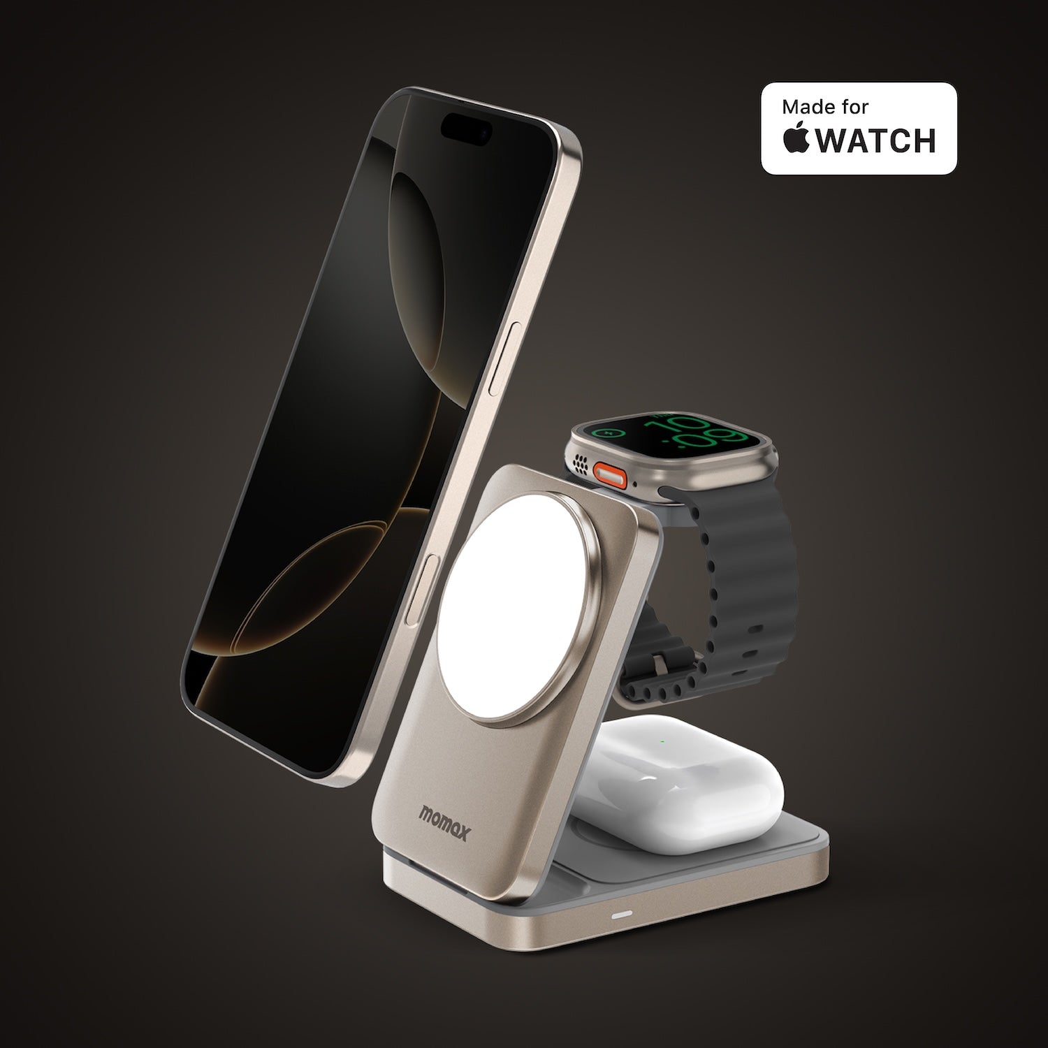 1-Charge Q.Port 3-in-1 Foldable Qi2 15W Magnetic Wireless Charging Stand