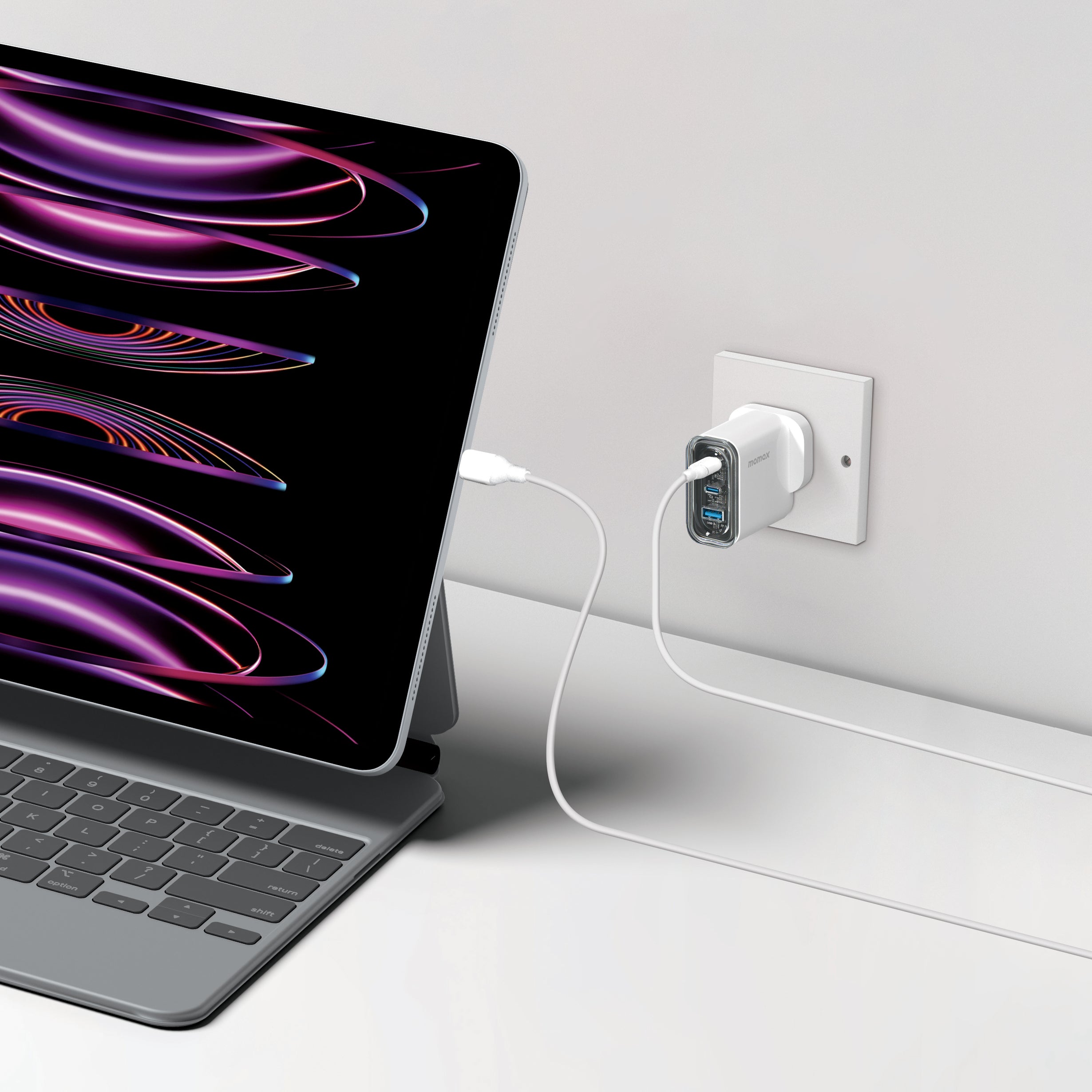 1-Charge Flow+ 3-Port 80W GaN Charger USB-C & USB-A – Momax Official