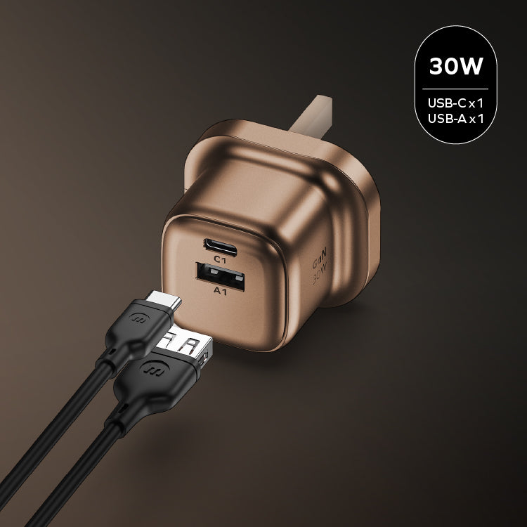 1-Charge 2-Port GaN Charger 30W