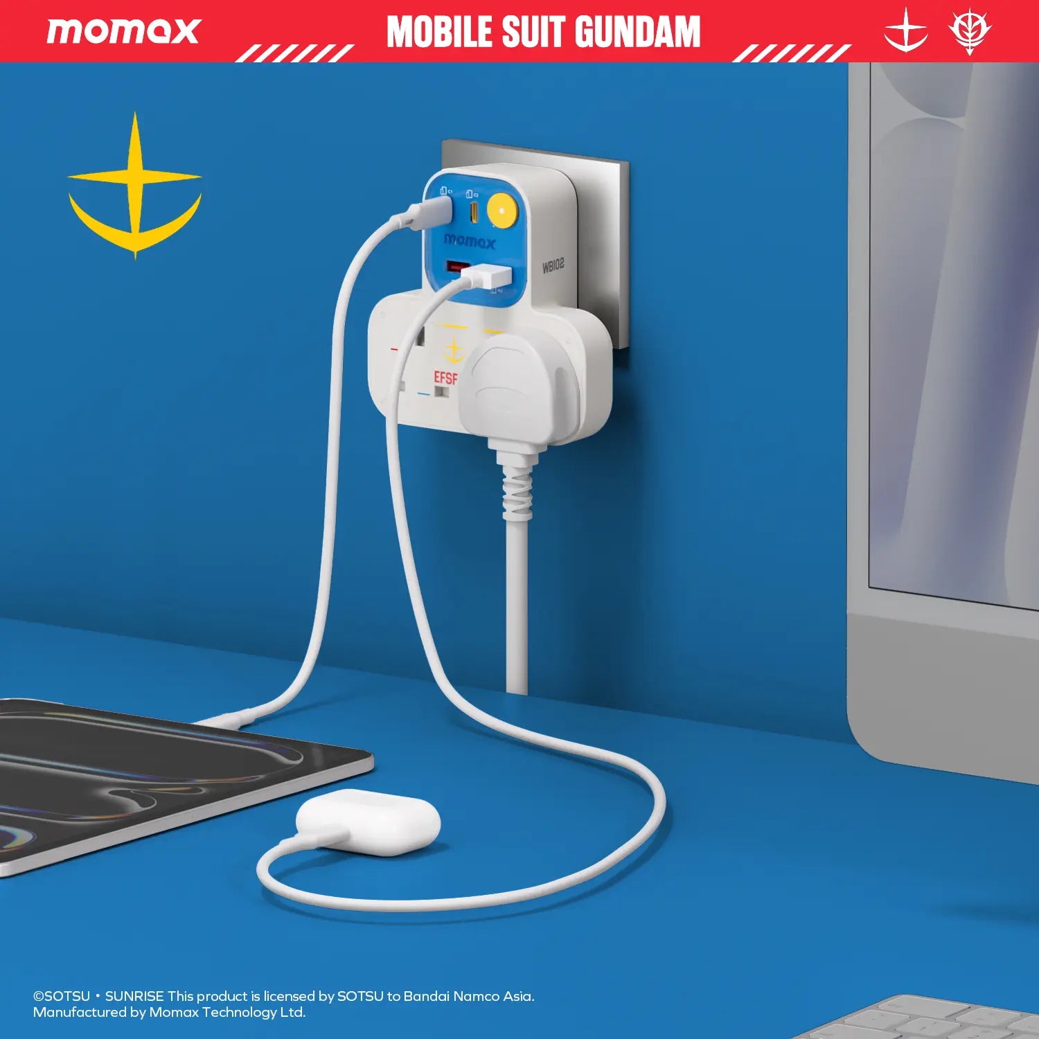 1-Charge Work Flow T-Shaped Extension Cord With 2 Sockets, 2 USB-A and 2 USB-C Ports - Limited Edition