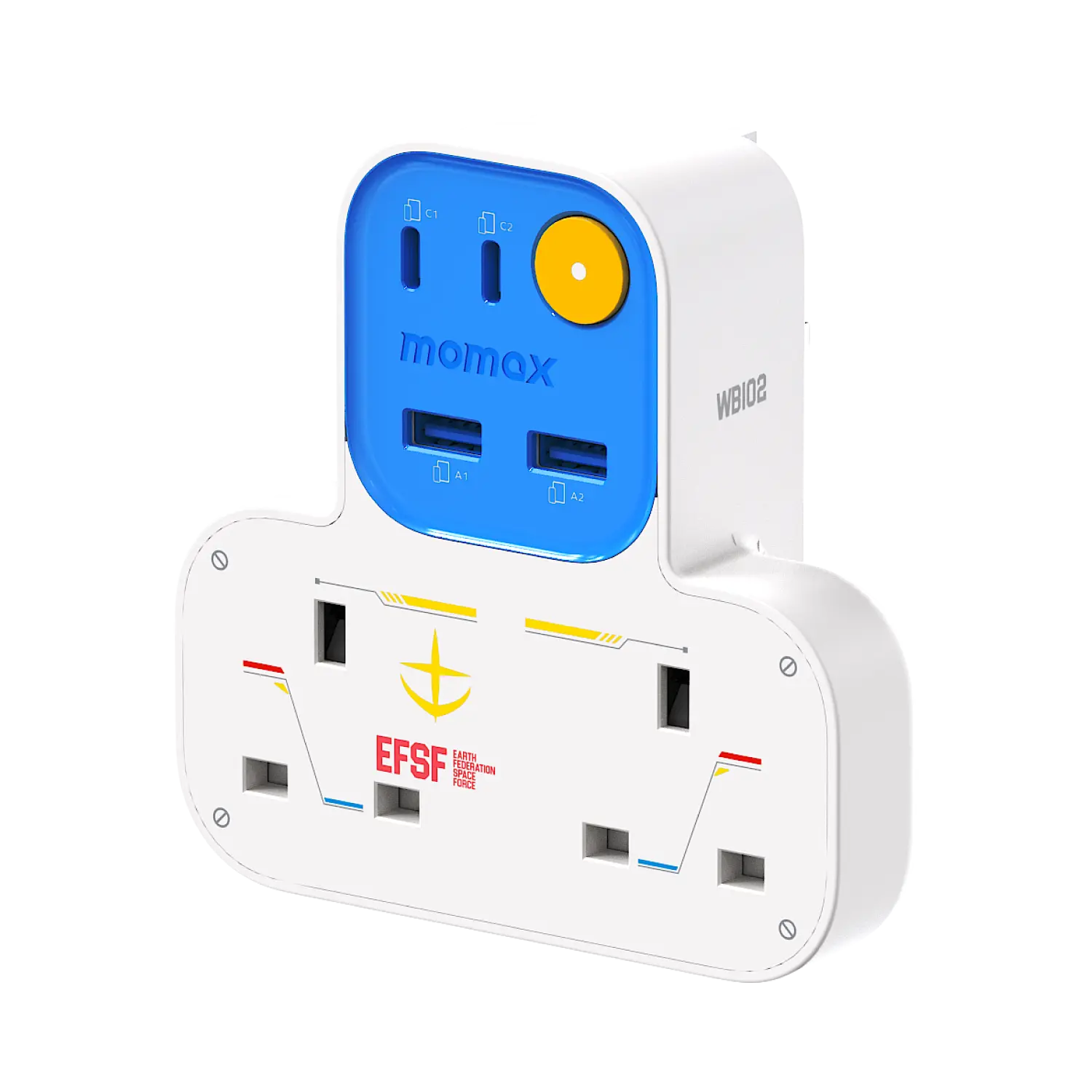 1-Charge Work Flow T-Shaped Extension Cord With 2 Sockets, 2 USB-A and 2 USB-C Ports - Limited Edition