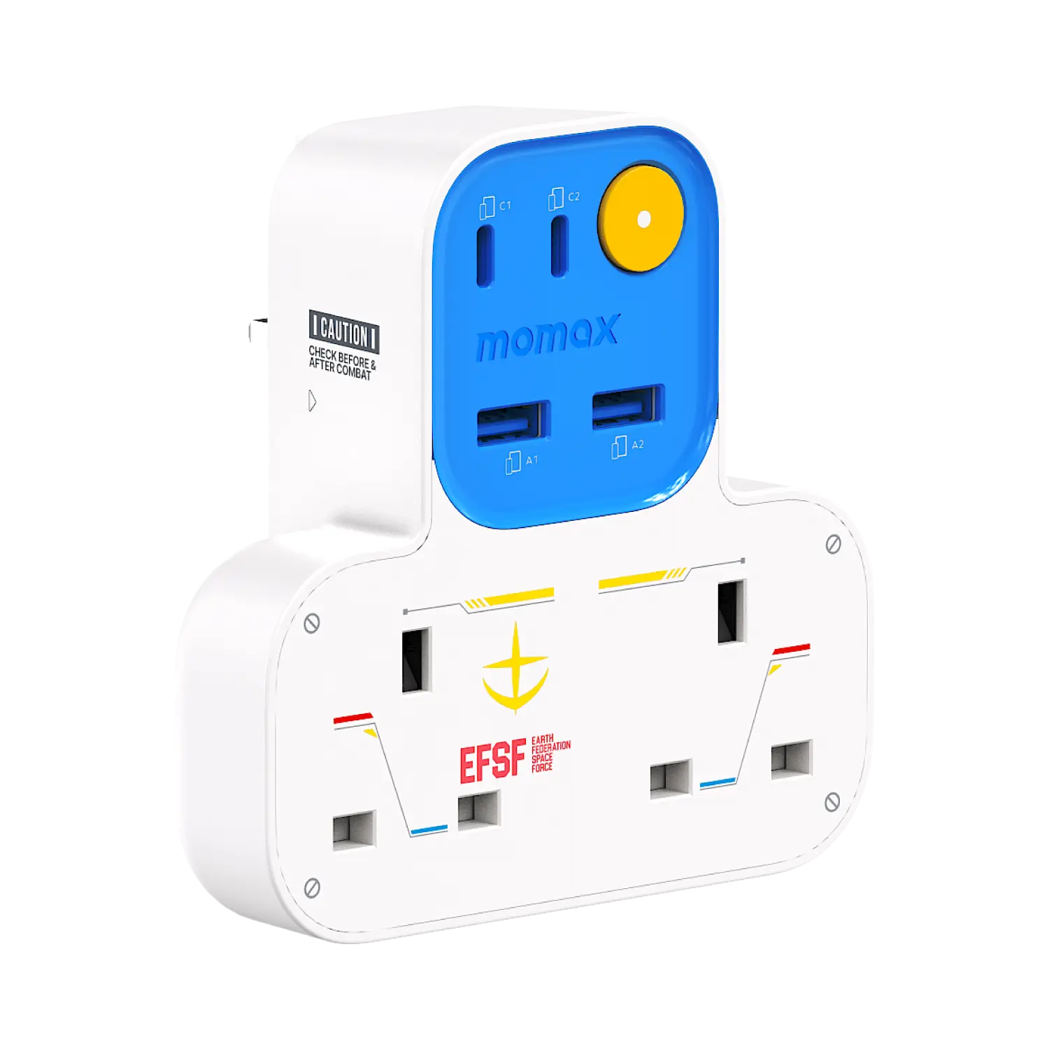 1-Charge Work Flow T-Shaped Extension Cord With 2 Sockets, 2 USB-A and 2 USB-C Ports - Limited Edition