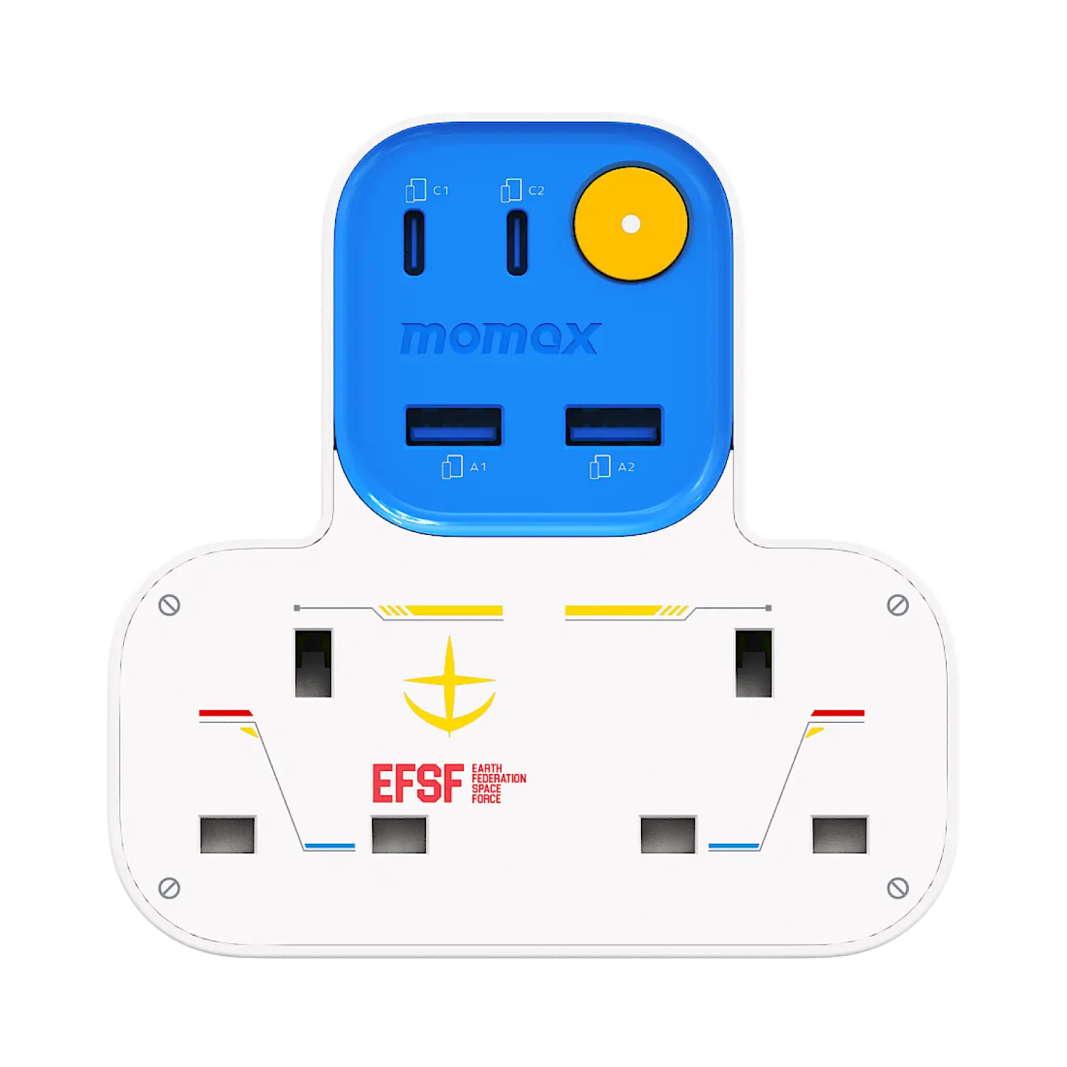 1-Charge Work Flow T-Shaped Extension Cord With 2 Sockets, 2 USB-A and 2 USB-C Ports - Limited Edition