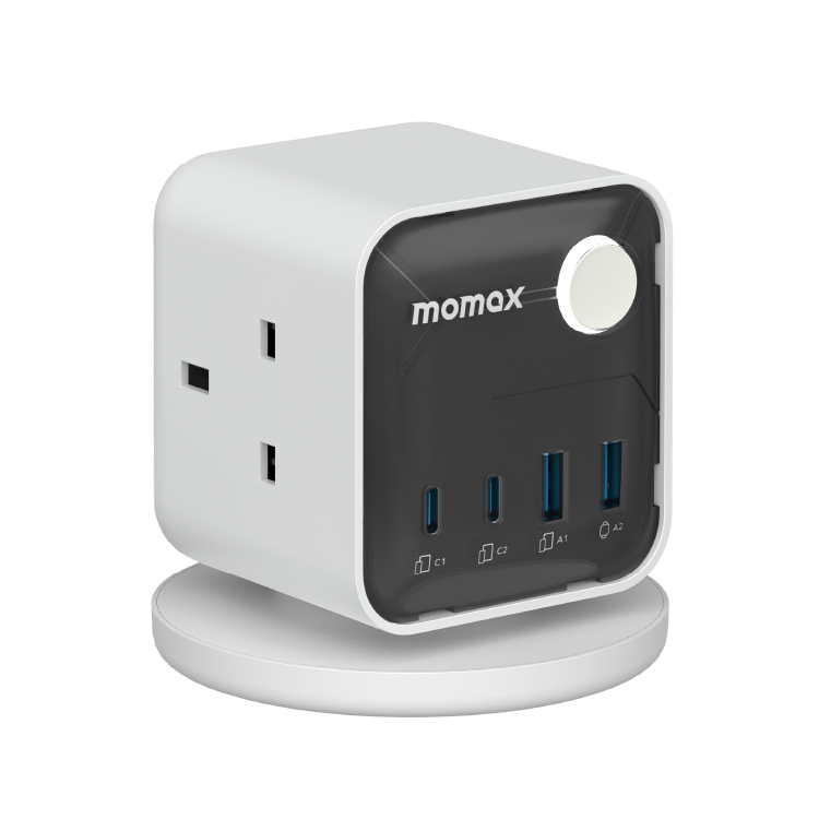 1-Charge Work Flow 3-Outlet GaN Power Cube 30W with USB Ports