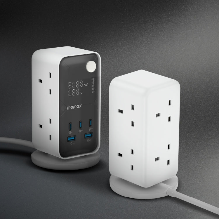 1-Charge Work Flow 6-Outlet GaN Power Tower 35W with USB Ports