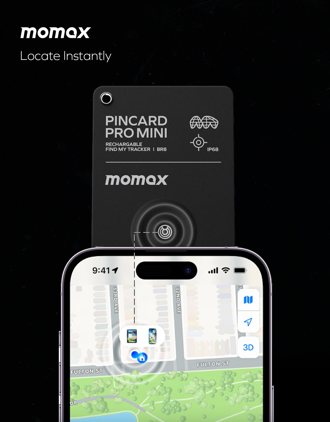 PinCard Pro Mini Rechargeable Find My Tracker