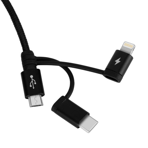 3 in 1 HDMI cable Lightning + Micro USB + USB-C 1m80 - MacManiack